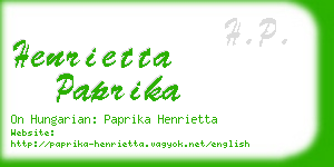 henrietta paprika business card